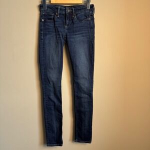 Lucky Brand Stella Skinny Jeans Womens 00/24 Dark Wash Low Rise Stretch Denim